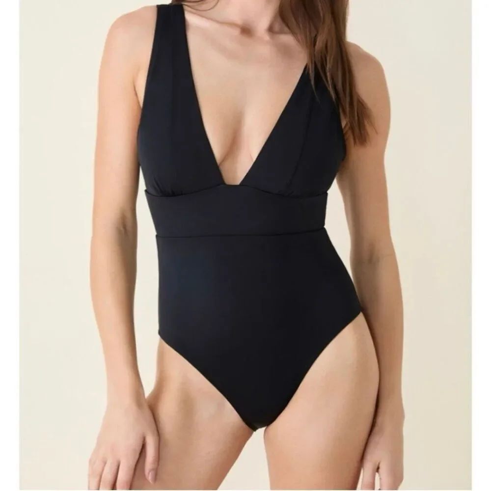 Andie Swim Black The Mykonos One Piece Swimsuit XL